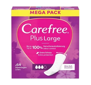 Carefree Plus Large wkładki higieniczne bezzapachowe 64 sztuki