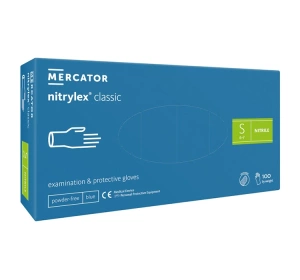 Nitrylex Classic Blue rękawiczki nitrylowe bezpudrowe rozmiar S 100 sztuk