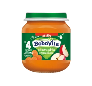 BoboVita deserek w słoiczku po 4 miesiącu Delikatne Jabłka z Marchewką 130 g