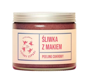 Mydlarnia Cztery Szpaki cukrowy peeling do ciała Śliwka z Makiem 250 ml