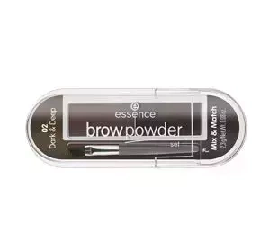 Essence Brow Powder Set zestaw pudrów do brwi 02 Dark Deep 2,3 g