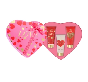 Aurora Love time Passion Fruit zestaw prezentowy peeling do ciała 100 ml + balsam do ciała 100 ml + krem do rąk 100 ml