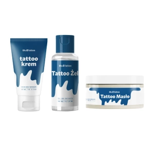 Neba Blu Tattoo zestaw do pielęgnacji świeżego tatuażu krem 50 ml + masło 100 ml + oczyszczający żel 100 ml