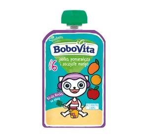 BoboVita mus owocowy po 6 miesiącu Jabłko, Pomarańcza i Soczyste Mango 100 g