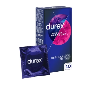 Durex Mutual Pleasure prążkowane prezerwatywy z wypustkami i lubrykantem 10 szt