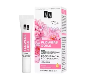 AA Flowers&Oil Regeneracja 75+ krem przeciwzmarszczkowy pod oczy i okolicie ust 15 ml
