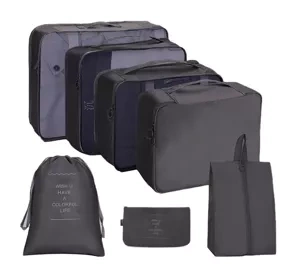 eCarla zestaw kosmetyczek i organizatorów Czarny 7 sztuk