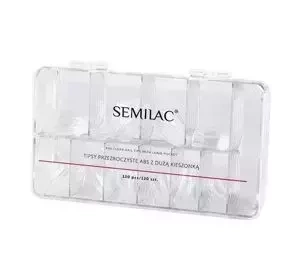 Semilac Clear Nail Tips tipsy przezroczyste z dużą kieszonką 120 szt.