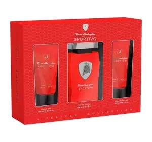 Tonino Lamborghini Sportivo woda toaletowa spray 125 ml + żel pod prysznic 100 ml + balsam po goleniu 100 ml