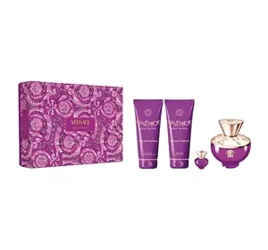 Versace Dylan Purple Femme woda perfumowana spray 100 ml + 5 ml + balsam do ciała 100 ml + żel pod prysznic 100 ml