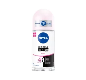NIVEA Black&White Clear antyperspirant roll-on dla kobiet 50 ml