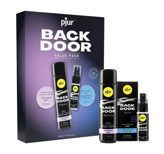 Pjur Back Door Value Pack zestaw żeli intymnych lubrykant na bazie silikonu + spray relaksacyjny