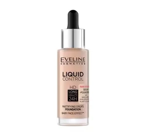 Eveline Cosmetics Liquid Control HD matujący podkład do twarzy z niacynamidem 055 Honey 32 ml