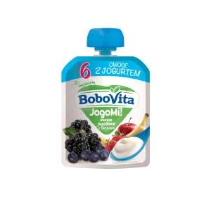 BoboVita JogoMi! deserek owocowo-mleczny po 6 miesiącu Owoce Jagodowe z Bananem 80 g