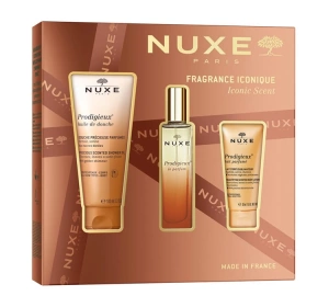 Nuxe Iconic Scent zestaw prezentowy olejek pod prysznic 100 ml + woda perfumowana 30 ml + mleczko do ciała 30 ml