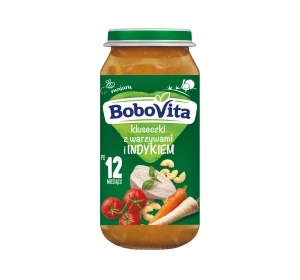 BoboVita obiadek w słoiczku po 12 miesiącu Kluseczki z Warzywami i Indykiem 250 g