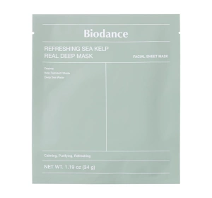 Biodance Refreshing Sea Kelp Real Deep Mask odświeżająco-nawilżająca maseczka w płachcie 34 g