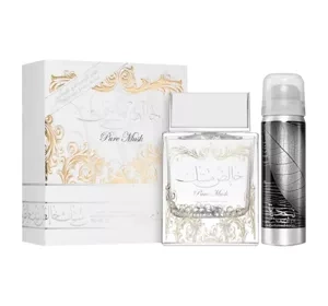 Lattafa Pure Musk woda perfumowana spray 100 ml + dezodorant spray 50 ml