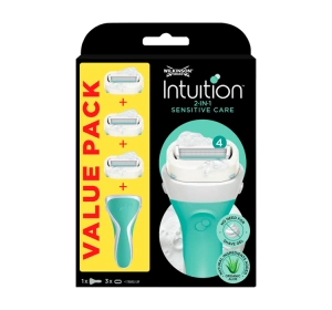 Wilkinson Sword Intuition Sensitive Care maszynka do golenia dla kobiet rączka + 3 wkłady