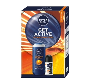 NIVEA MEN Get Active świąteczny zestaw kosmetyków dla mężczyzn żel pod prysznic + antyperspirant roll-on