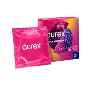 Durex Pleasuremax prezerwatywy prążkowane z wypustkami 3 szt