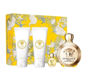 Versace Eros Pour Femme woda perfumowana 100 ml + 5 ml + balsam do ciała 100 ml + żel pod prysznic 100 ml