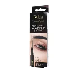 Delia Cosmetics Eyebrow Expert piórkowy marker do brwi 1.0 Czarny 1,3 g