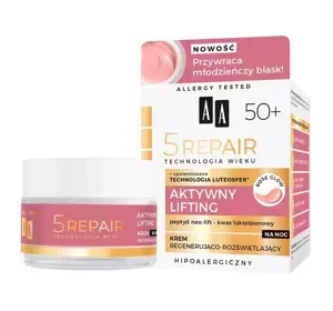 AA 5 Repair Aktywny Lifting 50+ regenerujący krem rozświetlający na noc 50 ml