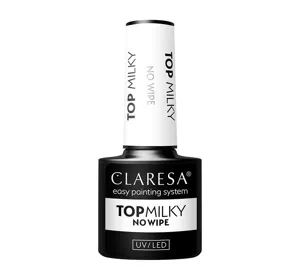Claresa Top Milky No Wipe top hybrydowy bez przemywania 5 g