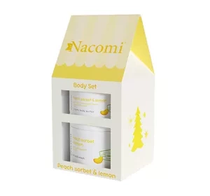 Nacomi Peaach Sorbet & Lemon zestaw prezentowy masło do ciała + peeling do ciała