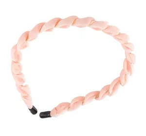 eCarla pleciona opaska do włosów O438R Pudrowy Róż