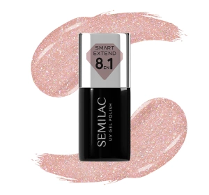 Semilac Smart Extend 8 in1 kolorowa baza hybrydowa 804 Glitter Soft Beige 7 ml