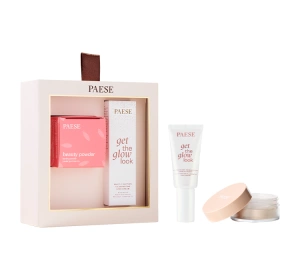 Paese All About The Base 01 zestaw prezentowy do makijażu krem-baza pod makijaż Get The Glow Look 30 ml + puder jęczmienny Beauty Powder 10 g