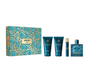 Versace Eros woda perfumowana spray 100 ml + 10 ml + balsam po goleniu 75 ml + żel pod prysznic 75 ml