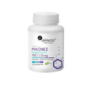 Aliness suplement diety magnez organiczny Trio 120 mg z B6 (P-5-P) 100 kapsułek