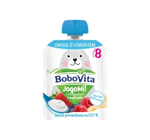 BoboVita JogoMi! deserek mleczno-owocowy po 8 miesiącu Truskawki i Maliny 80 g