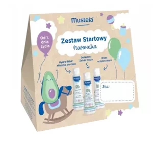 Mustela zestaw startowy dla noworodka żel do mycia 100 ml + woda oczyszczająca 100 ml + mleczko do ciała 100 ml