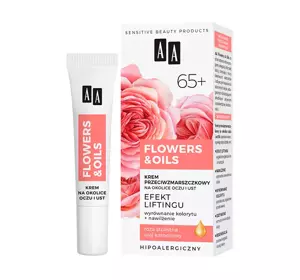 AA FLOWERS & OIL EFEKT LIFTINGU KREM PRZECIWZMARSZCZKOWY POD OCZY I W OKOLICIE UST 65+ 15ML