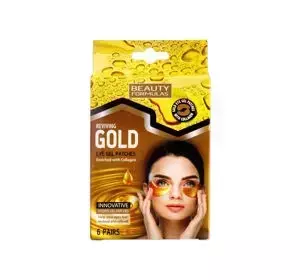 BEAUTY FORMULAS REVIVING GOLD EYE GEL PATCHES ŻELOWE PŁATKI POD OCZY Z KOLAGENEM 6 SZTUK