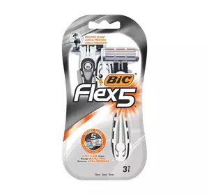 BIC FLEX5 JEDNORAZOWE MASZYNKI DO GOLENIA DLA MĘŻCZYZN 3 SZTUKI