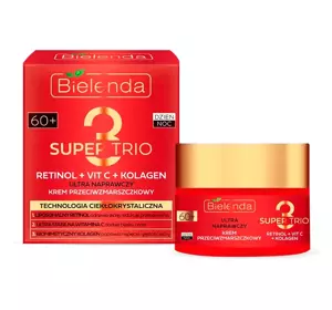 BIELENDA SUPER TRIO ULTRA NAPRAWCZY KREM PRZECIWZMARSZCZKOWY NA DZIEŃ I NA NOC 60+ 50ML