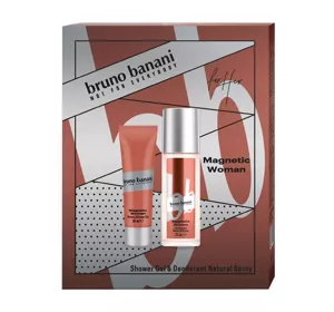 BRUNO BANANI MAGNETIC WOMAN DEZODORANT ZAPACHOWY SPRAY 75ML + ŻEL POD PRYSZNIC 50ML