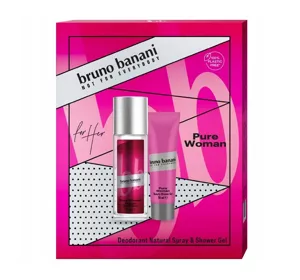 BRUNO BANANI PURE WOMAN DEZODORANT ZAPACHOWY SPRAY 75ML + ŻEL POD PRYSZNIC 50ML