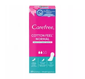 CAREFREE COTTON FEEL NORMAL FRESH SCENT WKŁADKI HIGIENICZNE ZAPACHOWE 20 SZTUK