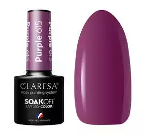 CLARESA SOAK OFF LAKIER HYBRYDOWY PURPLE 615 5ML