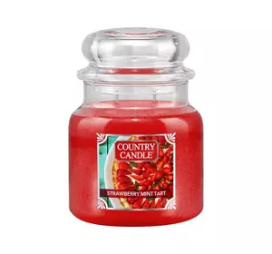 COUNTRY CANDLE ŚWIECA ZAPACHOWA ŚREDNI SŁOIK STRAWBERRY MINT TART 453G