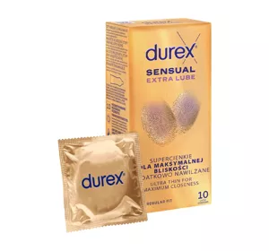 Durex Sensual Extra Lube supercienkie prezerwatywy 10 sztuk