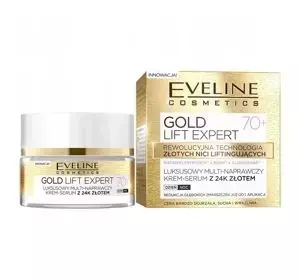 EVELINE GOLD LIFT EXPERT MULTI-NAPRAWCZY KREM-SERUM Z 24K ZŁOTEM 70+ 50ML