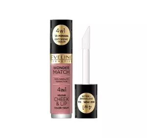 EVELINE WONDER MATCH CHEEK & LIP RÓŻ I POMADKA W PŁYNIE 02 4,5ML