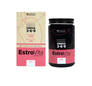 EstroVita Skin Omega 3-6-9 Skin Teen suplement diety smak wiśni japońskiej 60 wegańskich kapsułek